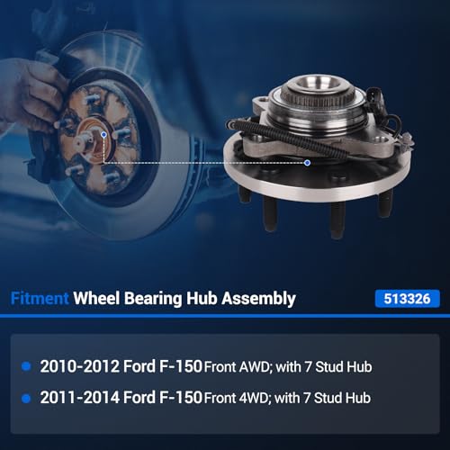 Autoround 513326 Front Wheel Hub and Bearing Assembly fit for Ford F-150 2010 2011 2012 2013 2014, 4WD 7-Lugs w/ABS by Autoround - Used condition - Image 2
