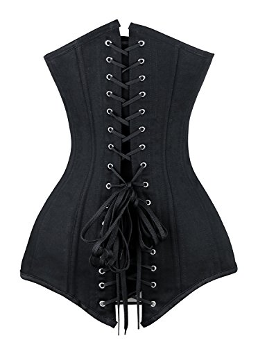 Charmian Women's 26 Steel Boned Cotton Long Torso Hourglass Body Shaper Corset2