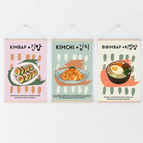 Kailitry Retro Seoul South Korean Food Wall Art Canvas Painting Nordic Posters and Prints Wall...