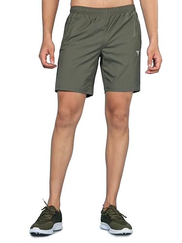 Image of TECHNOSPORT Men's Solid Woven Slim Fit Shorts for Running, Sports & Gym Workout with 2 Way Stretch