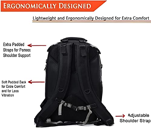 Image of VTS DSLR Camera Waterproof Backpack for Lens Accessories Tripod Monopod Heavy Duty and Video Camera (Black)