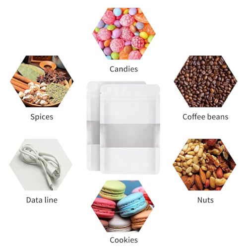 Image of The Ultimate Solution for Food Storage - Foil Pouch Stand-Up Bags with Self-Sealing Technology Matt White Polyester (50 GM, 20, count)