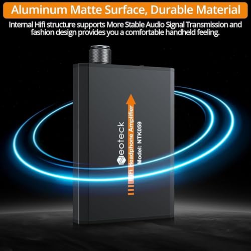 Image of Neoteck Amplifier 16-300 Ohm Portable Headphone Amplifier,3.5mm Jack Rechargeable Headphone Amp with Volume Control,Two-Stage Gain Switch, Headset Amplifier for PC /CD /MP3 /MP4 Players-Non-Bluetooth