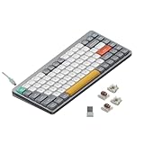 nuphy Air75 V2 Portable 75% Mechanical Keyboard,Wireless Keyboard,Supports Bluetooth/2.4G/USB-C RGB Gaming Keyboards,Compatible with Windows/Mac OS/Linux Systems Grey-Gateron Brown Switch