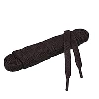 Curtual Cadarços planos de 5/40.6 cm, largos, cores sólidas, comprimentos para substituição de sapatos e botas de tênis atléticos, Marrom, 27 inches (69 cm)