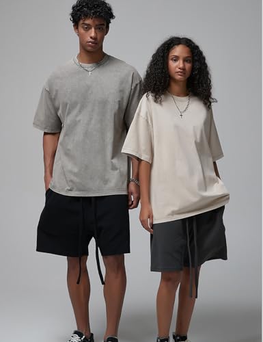 Image of Arssm Men Oversized T Shirts Vintage Tee Loose Fit Short Sleeve Casual Streetwear Baggy Washed Unisex Tops