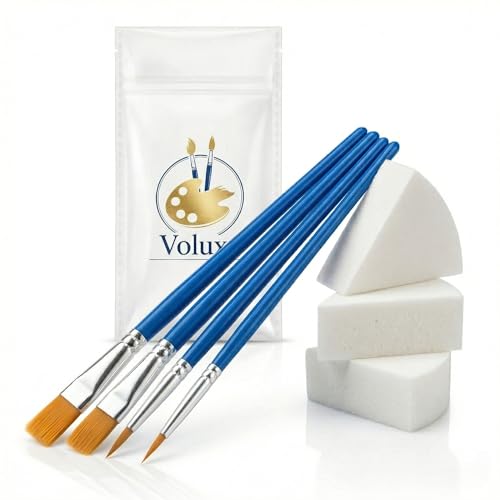 Acrylic Painting Brushes Comfortable Grip Body Paint Brushes Set with Sponges Paint Brush Set for Body Face Art Painting