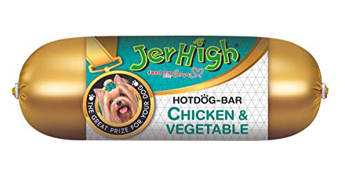JerHigh Human Grade High Protein Chicken, Fully Digestible Healthy & Training , Travel , Hotdog Chicken & Vegetables Stick for All Life Stages Dog (3 x 150gm) Sold by Dogs N Cats (B08R8Z5HPY) Amazon Price History, Amazon Price Tracker