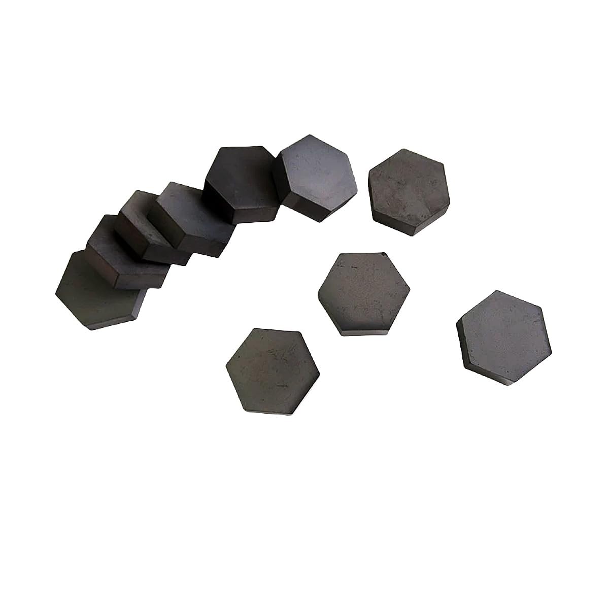 Plaque céramique en carbure de silicium - 10 plaques hexagonales (30 mm) for applications à haute température(30mmx3mm)