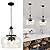 14.2" Black Chandelier, 3-Light Modern Ceiling Pendant Light Fixtures, Farmhouse Dining Room Light Fixtures Over Table, Industrial Pendant Lights Kitchen Island for Bedroom, Hallway, Foyer, Entryway