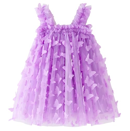 Toddler Girls Butterfly Tutu Dress Summer Tulle Dresses Size 6M-5T
