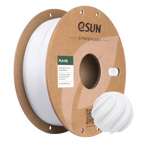 Image of eSUN High Speed PLA+ Filament 1.75mm, 3D Printer Filament Speedy PLA Plus for Fast Printing, Dimensional Accuracy + /- 0.03mm, 1KG Cardboard Spool 3D Printing Filament for 3D Printers, Cold White