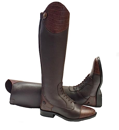 Image of Rhinegold ES De-Luxe Leather Riding Boot-5(38)- Calf 3-BRN