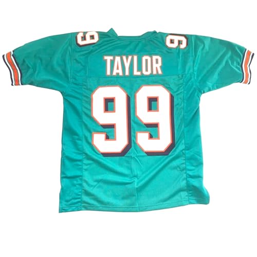 Generic Jason Taylor Teal Jersey Stitched Custom Football New No Brand/Logos (US, Alpha, X-Large, Regular, Regular, Teal)