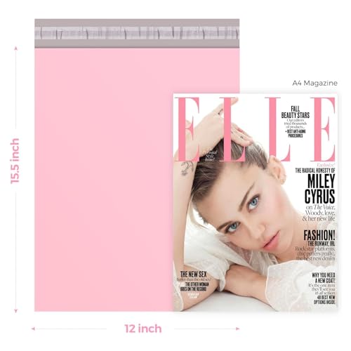 Image of Metronic Poly Mailers 12x15.5 100 Pack, Self Seal Shipping Bags for Clothes | Strong Adhesive Waterproof Tear-resistant Mailing Envelopes, Packaging Bags for Boutiques, Small Business, Light Pink