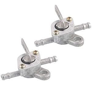 Benzinekraan, 6 mm, brandstofkraan, tankdeksel, ventielkraan, universele benzinekraan, benzinekraan, brandstofkraan met sluitfunctie, olieschakelaar voor bromfiets, motorfiets en quad, 2 stuks