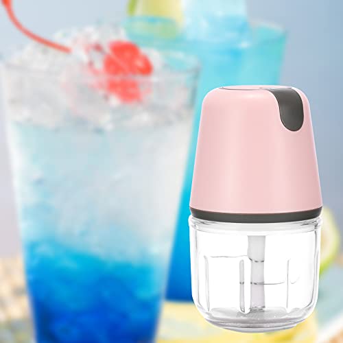 Electric Ice Crusher, Ice Crusher Machine 0.3L Rechargeable Cube Crusher Container Ice Shaver Machine Stainless Steel And Glass Non-Slip Bottom For Household Drinks Desserts #TOP1
