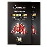 Spanish Iberico Ham Sliced (4oz) Jamonprive - Spanish Jamon Iberico Grass-fed (Pata Negra) with NO Nitrates or Nitrites all Natural - GMO Free and Gluten Free (2 oz Each, Pack of 2 Units)