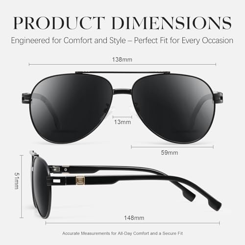 Polarized Aviator Sunglasses for Men Women- Fashion Shades Retro Sun Glasses Driving Fishing Golf UV Protection3