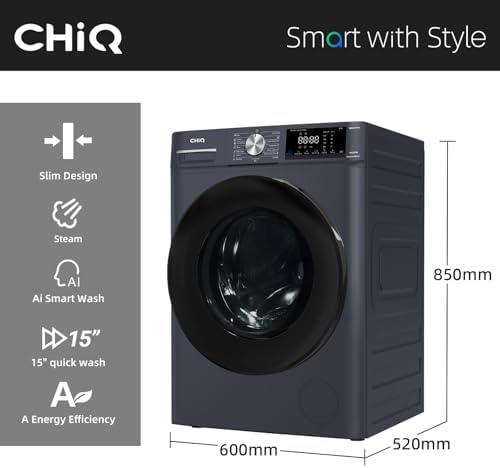 CHiQ CFL80-14586IM3XAU, Front Load Washing Machine 8kg,Space Pro, Counter Depth, Large Drum, Stable Inverter Motor - View 4