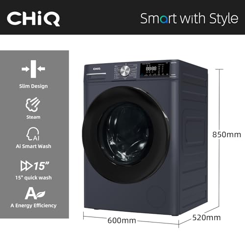 CHiQ CFL80-14586IM3XAU, Front Load Washing Machine 8kg,Space Pro, Counter Depth, Large Drum, Stable Inverter Motor - Image 3