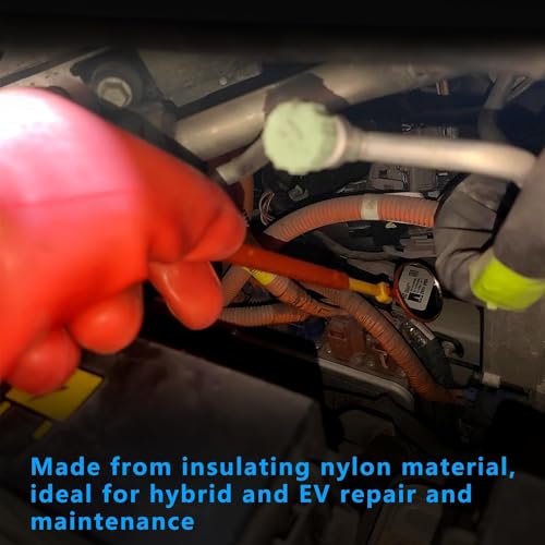 ZKTOOL 1000V Isoliertes Inspektionsspiegel Set, Teleskop-Inspektionsspiegel für Hybrid- und Elektrofahrzeuge, Tragbarer Runder, um 180 Grad Drehbarer Inspektionsspiegel – 40MM