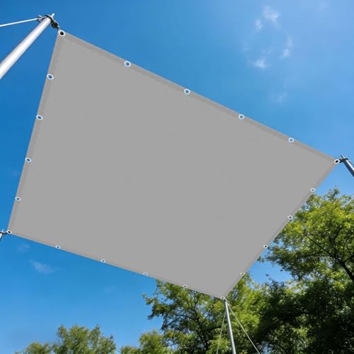 Voile d'ombrage rectangulaire 7.5x7.5m respirant couleur sable et gris