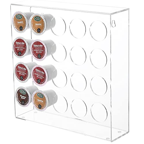 Mygift Wall Mounted Clear Acrylic Single Serve Coffee Pod Holder, 20 Pod Capacity Dispenser For Tea And Coffee Capsules Compatible With K Cups #TOP15