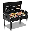 Vasitelan Portable Charcoal Grill, Compact Outdoor Folding Charcoal Grill, for Travel, Picnic, Tailgate, and Campsite Cooking, Black