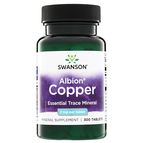 Swanson Copper Chelate Mineral Supplement for Adults Seeking Antioxidant, Immune, and Red Blood Cell Support - 2 mg (300 Tablets)