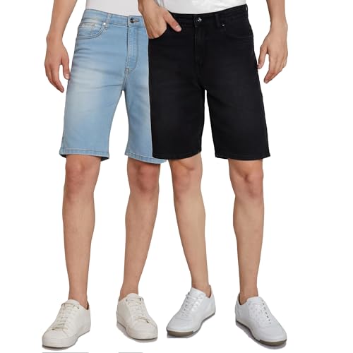 Image of Amazon Brand - Symbol Men's Cotton Rich Stretchable. Regular Fit Denim Shorts