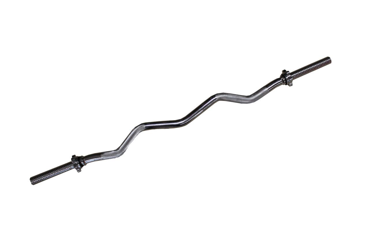 Curlstange, 120 cm lang, Durchmesser 30mm, Gewicht 6 kg, verchromt und gerendelt mit Sternverschluss