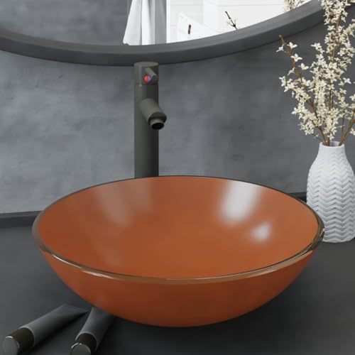 Genérico Lavabo de baño Grifo y desagüe de Empuje Vidrio Templado marrón,Bricolaje,Fontanería,Piezas para fontanería,Lavabos y fregaderos,Lavabos,Marrón,8.23 KG,3098457