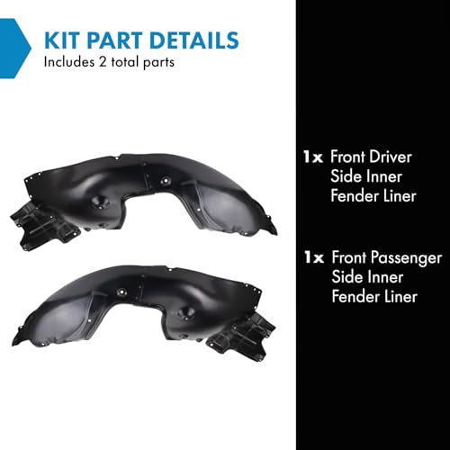 Image of TRQ Front Inner Fender Liner Set Compatible with 2017 Genesis G80 2015-2016 Hyundai HY1248175 HY1249175