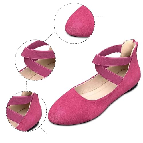 Women's One Foot Stirrup Comfortable Round Toe Black Flats Women's Ankle Strap Flats2