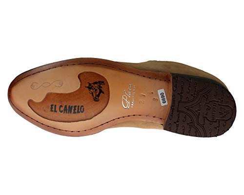El Canelo Men's Charro Short Ankle Boots Nobuck Leather Botin Charro Camello4