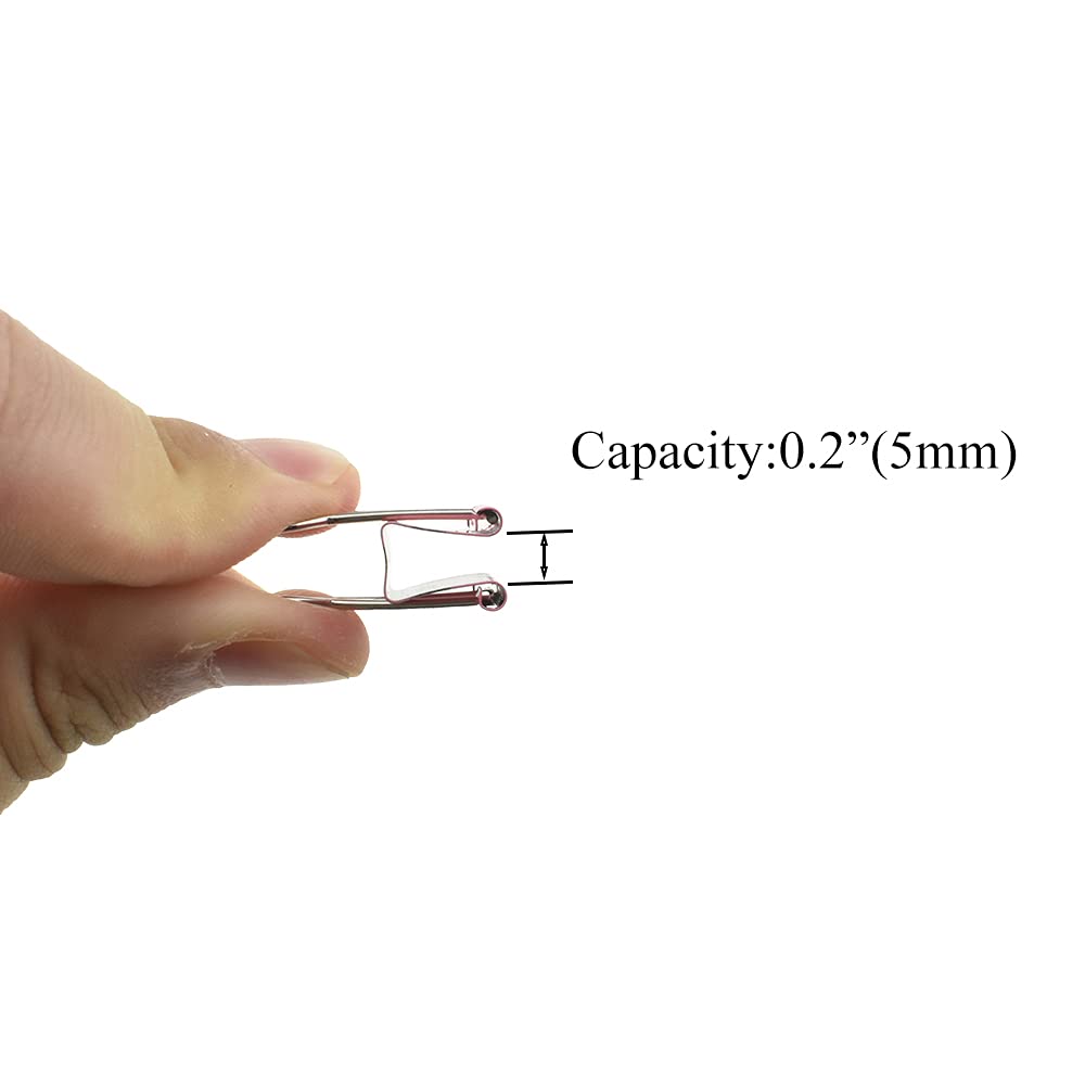 HAHIYO Lot de 30 pinces à papier robustes en acier à ressort - Petite taille de 1,91 cm de large - Capacité de 0,5 cm - Sans bords tranchants - Très résistantes - Réutilisables - Couleur métallique