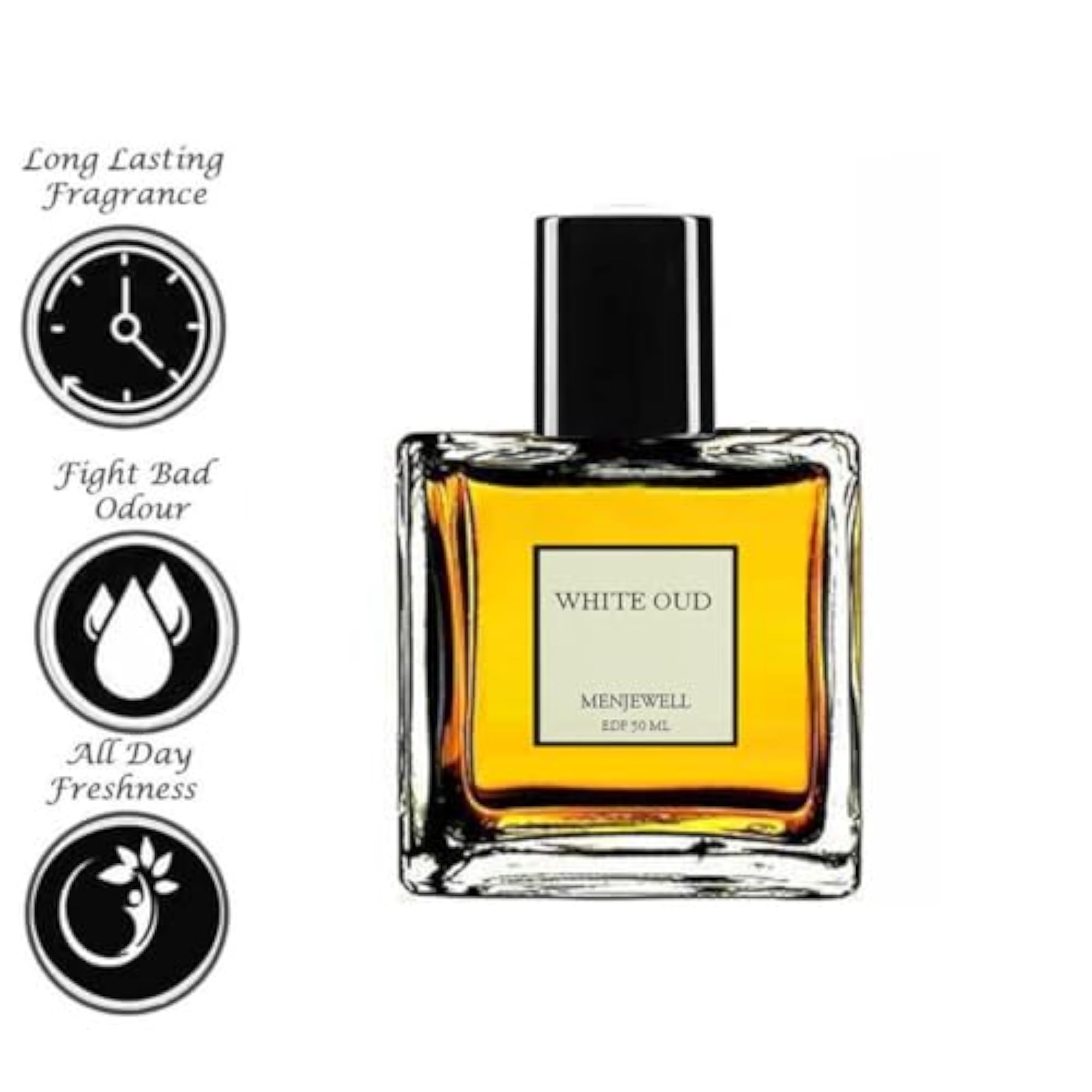 White Oud Eau De Parfum for Men, Natural Long-Lasting Fragrance
