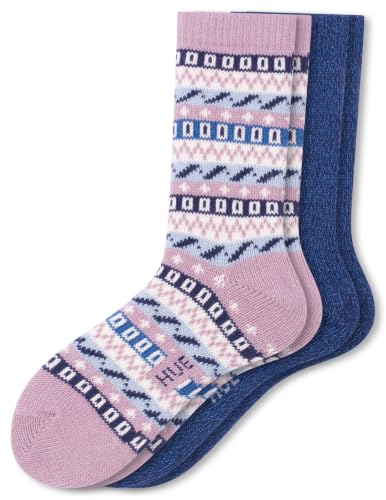 Image of HUE womens Crew Length Boot Socks, 2 Pair Pack