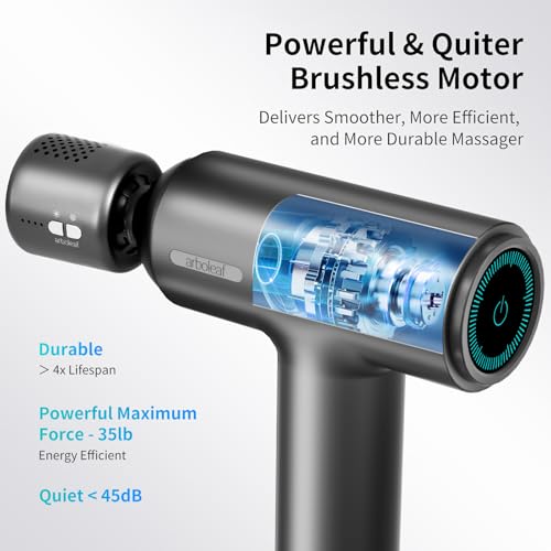 Image of arboleaf Massage Gun Deep Tissue with Heat and Cold Head, Handheld Muscle Massager Gun with Carry Case, Gift