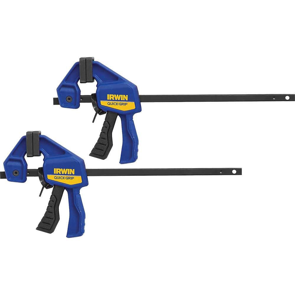 Quick-Grip Irwin 53006 Micro Clamp (1 x This pack contains 2 Spring Clamps), Black, 100mm