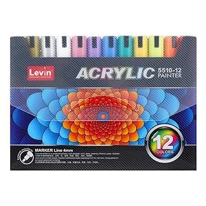 Levin Posca Paint Marker Pens, Colors Premium Waterproof Permanent Paint Art Marker Medium Pen Set for Rock Painting,DIY Craft (12)
