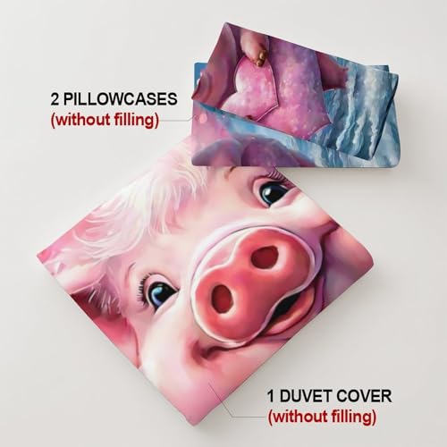 Drap housse cochon rose 90x200cm en microfibre 3D pour lit une place - 8