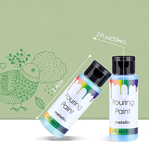 VICBAY Kit de Peintures Acryliques, 12 Brillant Set de Peinture Gouache Tube, Peinture Gouache Premium Séchage Rapide Non Toxique Colorant Resine Epoxy pour Papier, Toile, Céramique et Bois - Image 6