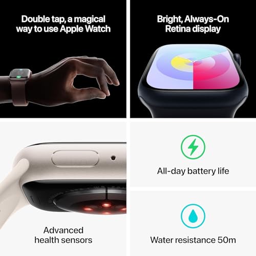 Image of Apple Watch Series 9 [GPS, 41mm] - Midnight Aluminum Case with Midnight Sport Band S /M (Renewed Premium)