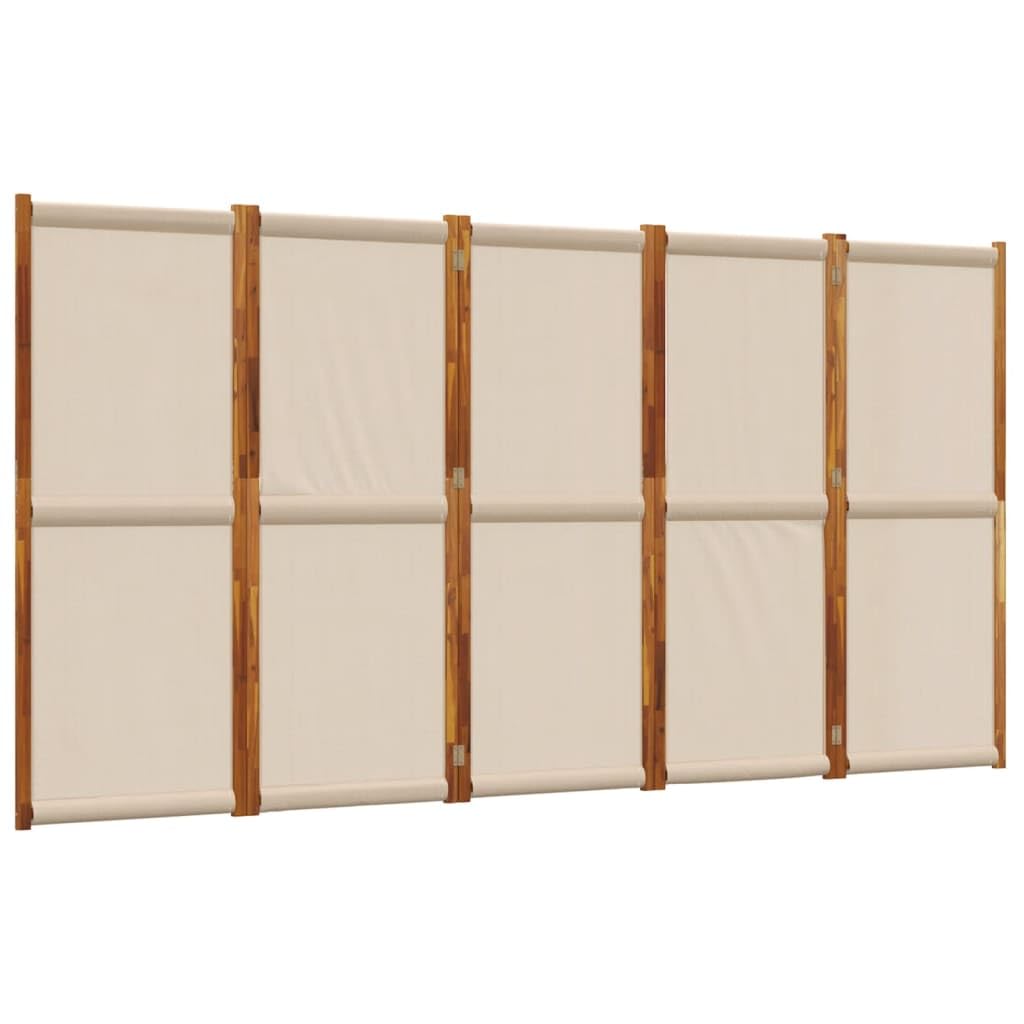 vidaXL 5-Panel Room Divider Taupe 350x180 cm — image 1