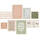Faccito 8 Set Office Wall Decor Teamwork Motivational Decoration for Office Inspirational Teamwork Wooden Framed Art Decor Large Inspiring Positive Quotes Decoration for Home Work Classroom Cubicl