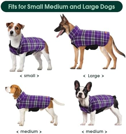 Kuoser Waterproof Dog Coat, Reversible Dog Jacket for Large Dogs, Adjustable Durable Doggie Winter Coat for Groowing Puppies Warm Puppy Cold Weather Apparel, Purple 3XL — view 4