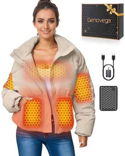 The Best Heated Jackets for Women Over 50: Rechargeable Warmth Without the Bulk 2 Women Short Heated Jacket Battery Pack Included Puffy Usb 7.4v 12v Winter Warm Coat Apparel Bomber Down Casual Cute Bubble Clothes Chamarras Para Mujer Frio Abrigo Invierno Chaqueta Regalos Navidad