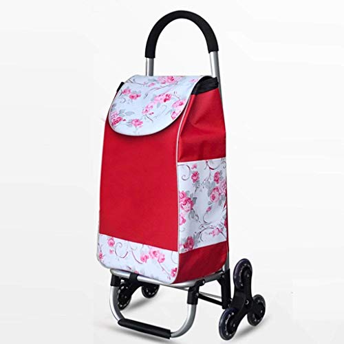 JHYFT Einkaufstrolley Multifunktions-Einkaufstrolley Leichter Trolley aus Aluminiumlegierung mit 6 Rädern Klettertreppe…